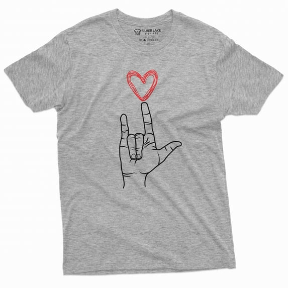 ASL Day T-shirt American Sign Language T-shirt Mens Womens Sign language Celebration Love Tee shirt (XX-Large Grey)