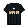 thumbnail image 1 of ASL Deaf Christian Faith American Sign Language T-Shirt, 1 of 5
