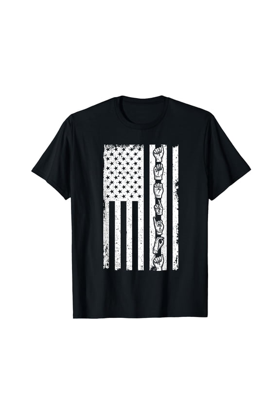 ASL Flag - Sign Language Gift Deaf Gift ASL Teacher Gift T-Shirt
