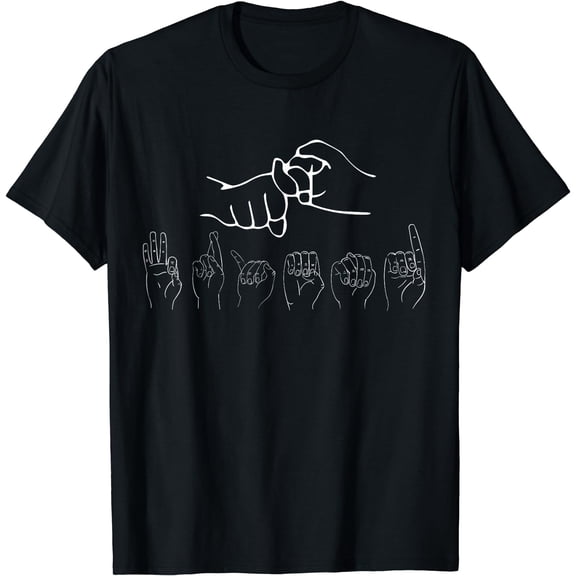ASL Friend Cute ASL Themed Gift Sign Language Pride T-Shirt Black Large