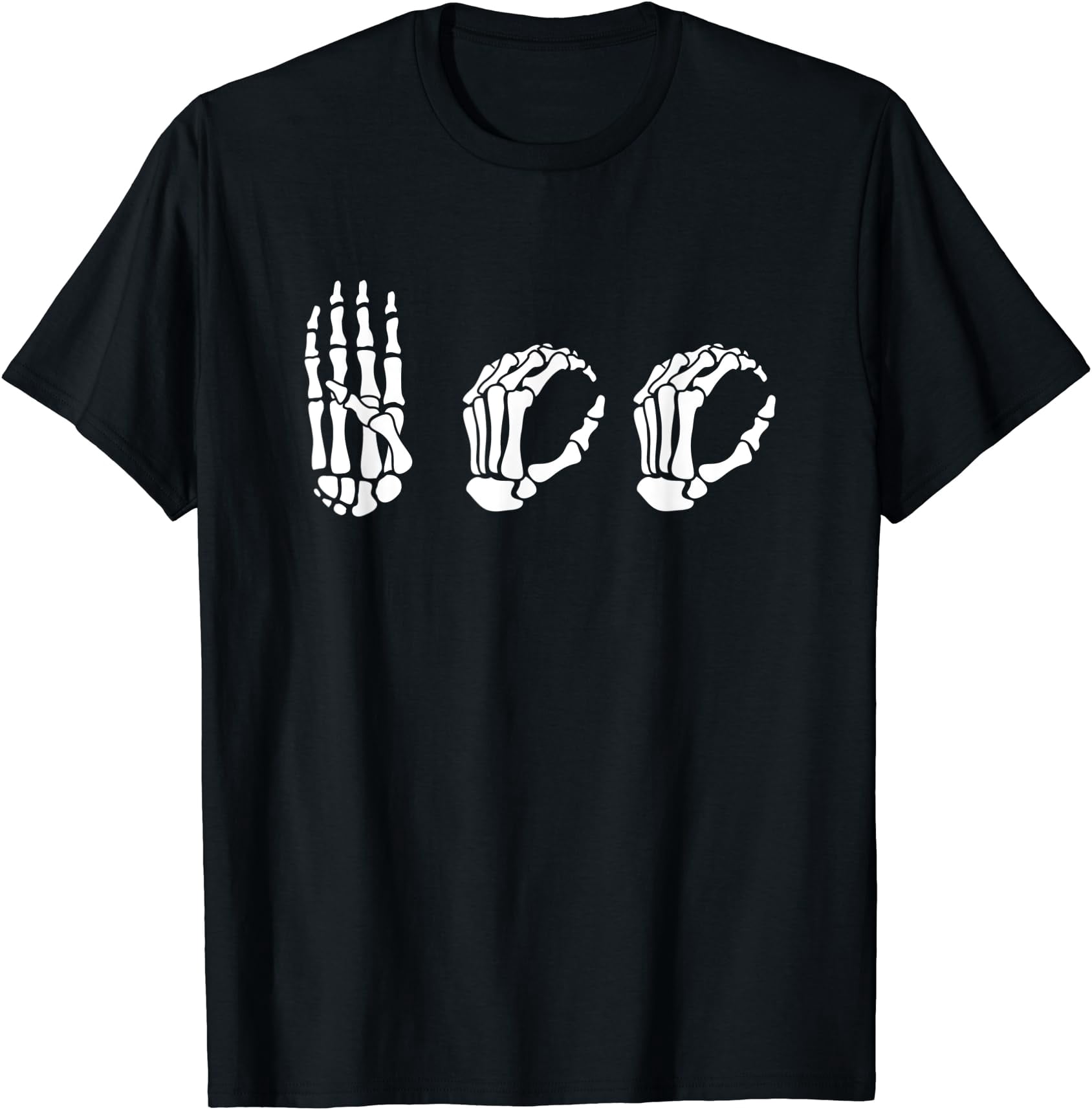 ASL Halloween Skeleton Hand American Sign Language Boo T-Shirt ...
