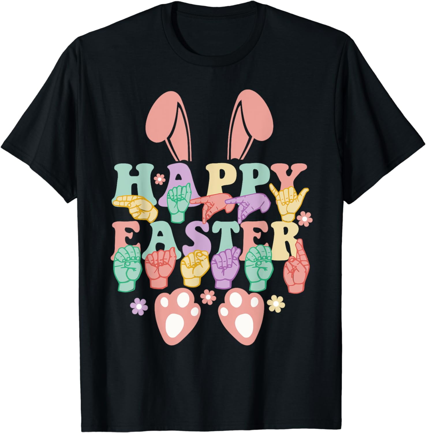 ASL Happy Easter Sign Language Easter Bunny Ears Deaf T Shirt Walmart Asl happy easter sign language easter bunny ears deaf t shirt walmart