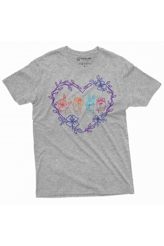 ASL Heart Shirt Sign Language Shirt Deaf Gifts Sign Language Teacher Deaf Shirt ASL T Shirt