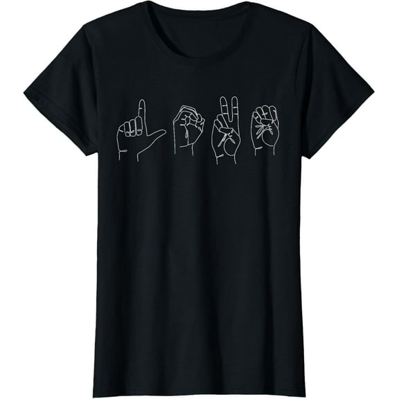 ASL I Love You Hand Heart American Sign Language Deaf Gifts T-Shirt