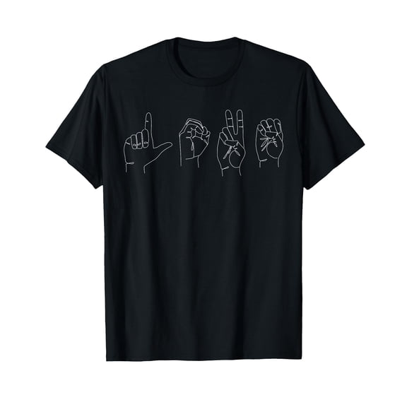 ASL I Love You Hand Heart American Sign Language Deaf Gifts T-Shirt