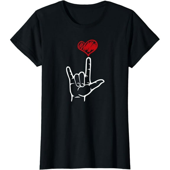 ASL I Love You Hand Heart American Sign Language T-Shirt