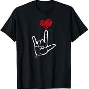 ASL I Love You Hand Heart American Sign Language T-Shirt