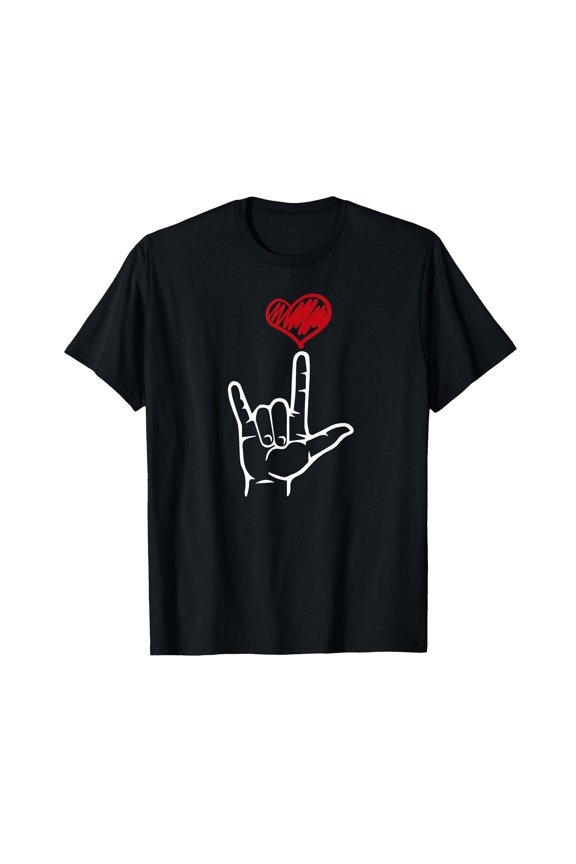 ASL I Love You Hand Heart American Sign Language T-Shirt