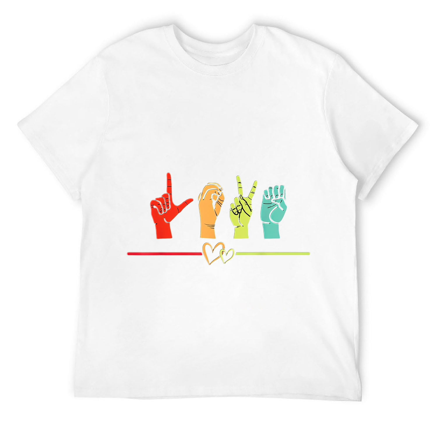 ASL I Love You Hand Sign Language Heart Valentine's Day T-Shirt ...