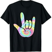 ASL I Love You Tie Dye Sign Language T-Shirt