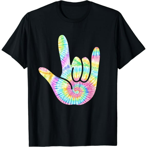 ASL I Love You Tie Dye Sign Language T-Shirt