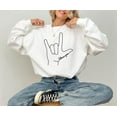 thumbnail image 1 of ASL I Love You Valentines Day Crew Neck, I Love You Design, V Day Sweatshirt, Sign Language Design 1854756862, 1 of 5