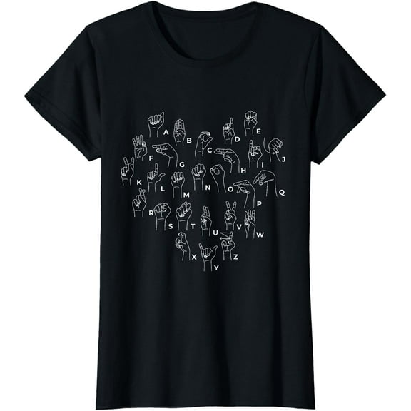 ASL ILY Heart Sign Language Interpreter Deaf ASL Teacher T-Shirt