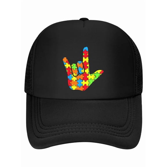ASL Love Sign Language Autism Gift Awareness Support Baseball Cap