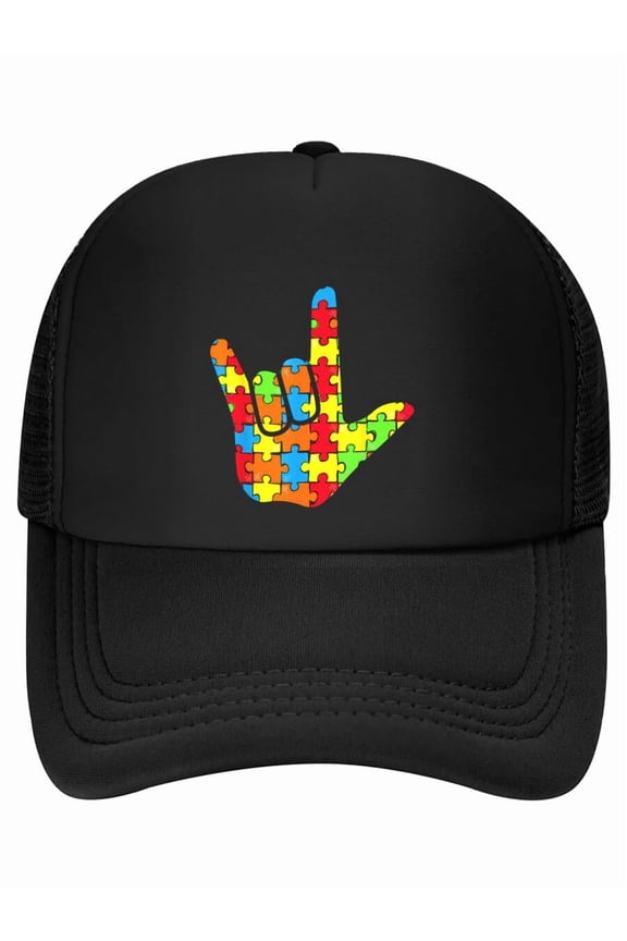 ASL Love Sign Language Autism Gift Awareness Support Baseball Cap