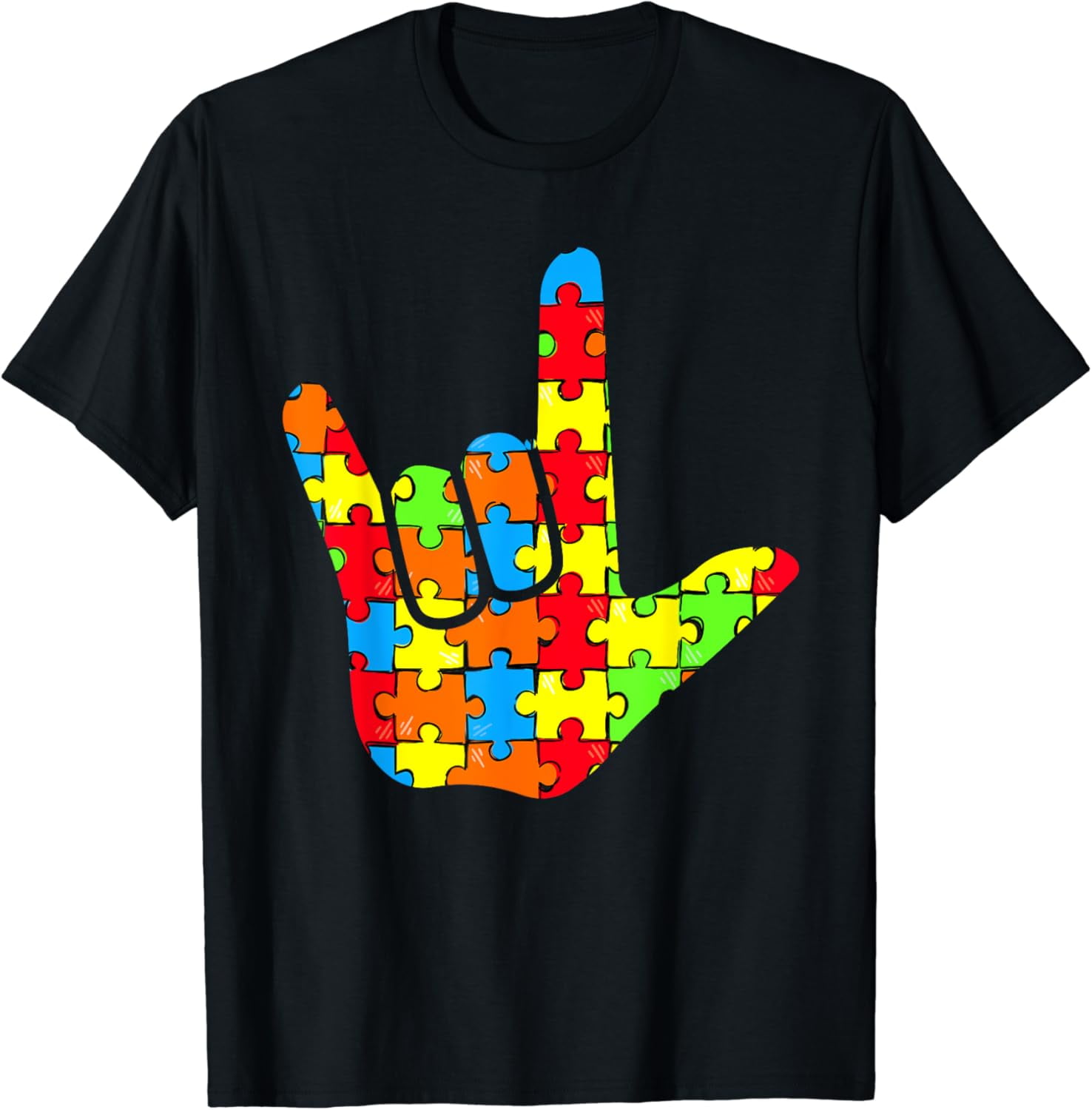 ASL Love Sign Language Autism Gift Awareness Support T-Shirt mens t ...