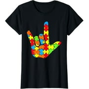 ASL Love Sign Language Autism Gift Awareness Support T-Shirt