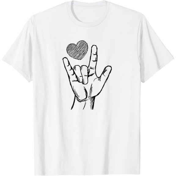 ASL Love Sign Language Heart Valentine's Day Gift T-Shirt