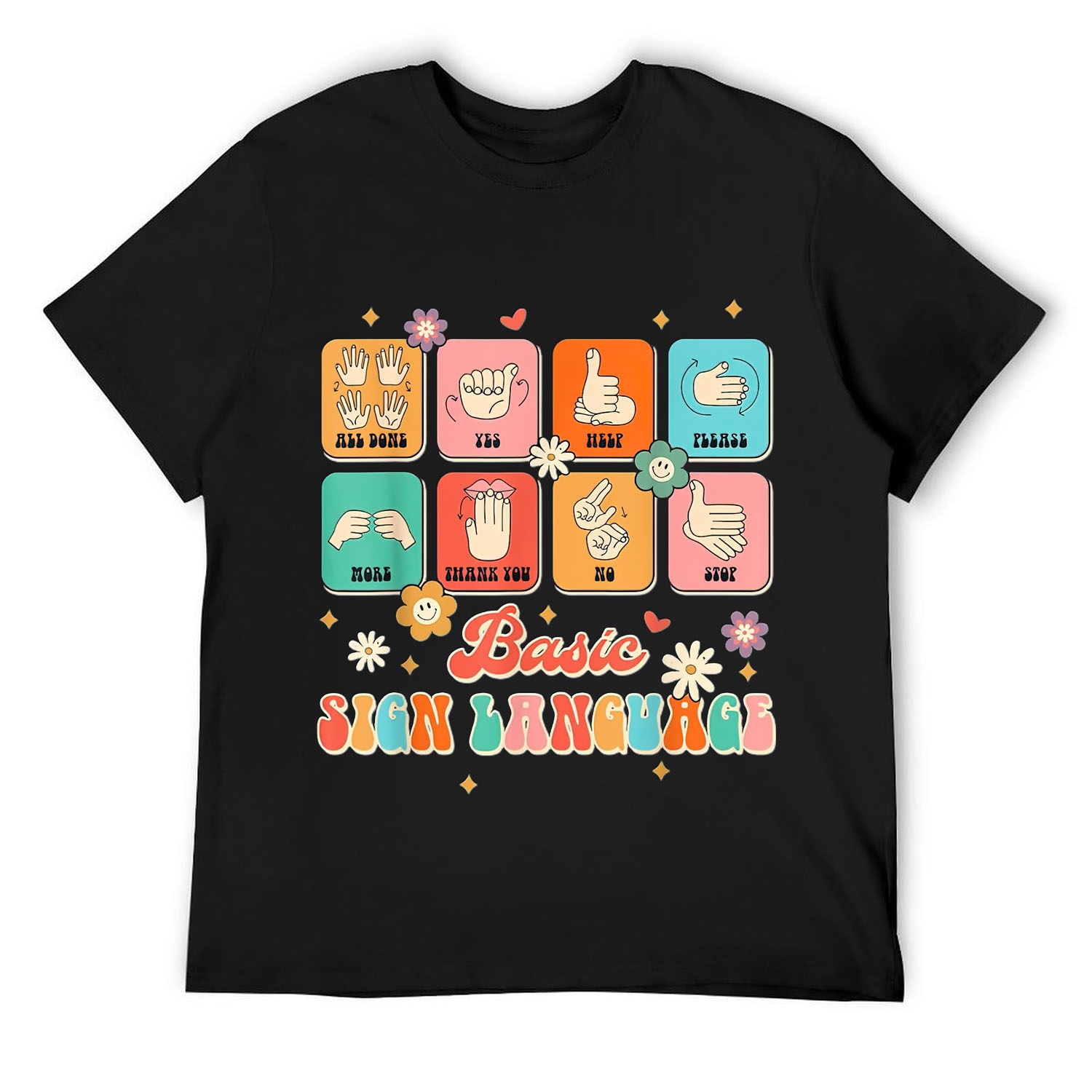 Asl Slp ASL SLP Basic Sign Language Speech Language Pathologist T-Shirt ...