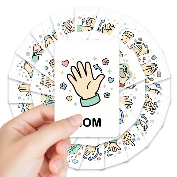 ASL Sign Language Flash Cards for Beginners and Students, American Sign Language Educational Study Materials for Visual Learning and Inclusive Communication Office & Craft & Stationery