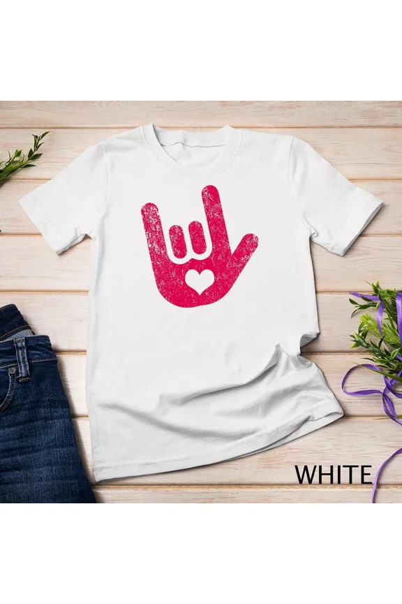 ASL Sign Language I Love You Hand Gesture Graphic Shirt Unisex T-Shirt, up to size 5XL