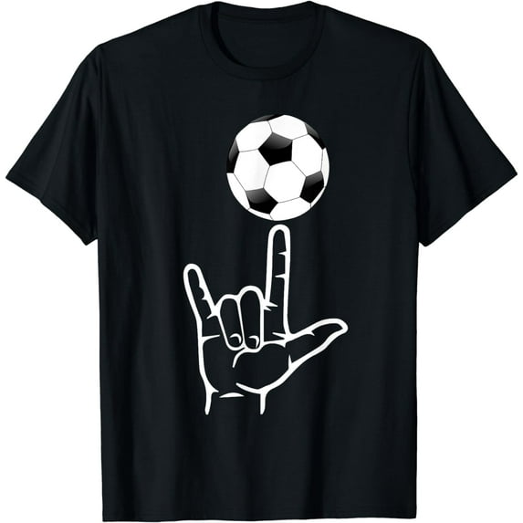 ASL Sign Language Shirt for Soccer Player Deaf Gifts T-Shirt