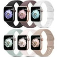 thumbnail image 1 of ASLL 6 Pack Sport Silicone Bands Compatible with Apple Watch Series 2–10 SE Ultra 38mm–49mm Soft Waterproof Replacement Straps for Men and Women, 1 of 6