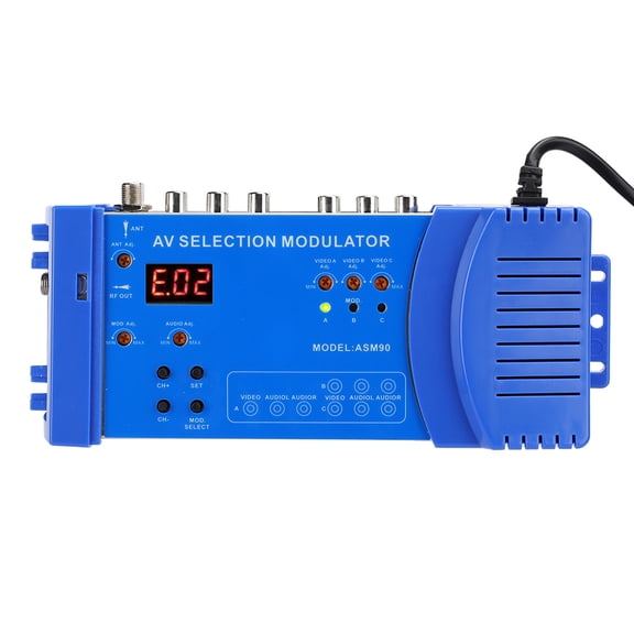 ASM90 Digital Domestic Modulator AV to RF Converter for TV VHF UHF Signal - 100-240V