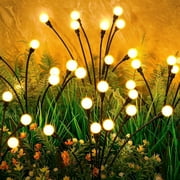 ASMAD Solar Garden Lights, 12 Pack 96 LED Solar Outdoor Lights, Outdoor Decorations Lights, Solar Swaying Lights, Firefly Lights for Patio Pathway Outdoor Decor, Big Bulb Solar Swaying Light