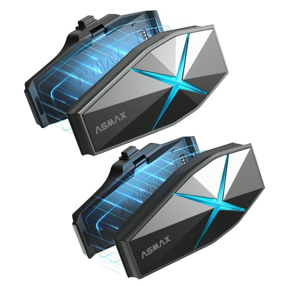 ASMAX F1 Motorcycle Helmet Bluetooth Intercom,Smart Voice Control Headset,10-Rider Mesh System,Noise Canceling/App FOTA/Magnet Mount,2 Pack