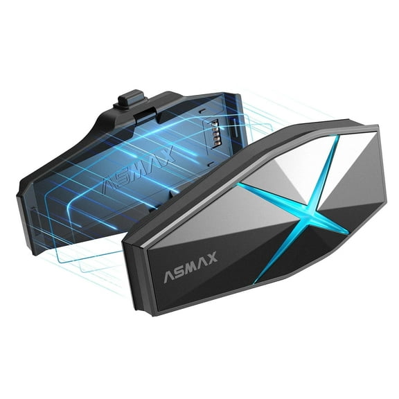 ASMAX F1 Motorcycle Helmet Bluetooth Intercom,Smart Voice Control Headset,10-Rider Mesh System,Noise Canceling/App FOTA/Magnet Mount,1 Pack