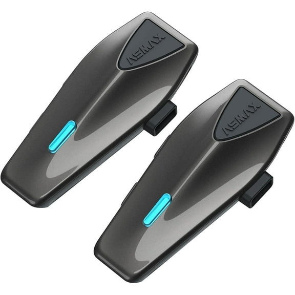 ASMAX S1 Motorcycle Helmet Bluetooth Intercom,Smart Voice Control Headset,8-Rider Mesh System,V5.4 Audio Multitasking/Music Sharing/FM Radio,2 Pack