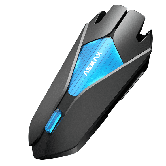 ASMAX Z1 Motorcycle Helmet Bluetooth Intercom,Smart Voice Control Headset,10-Rider Mesh System,Audio Multitasking/Noise Canceling/Magnet Base,1 Pack