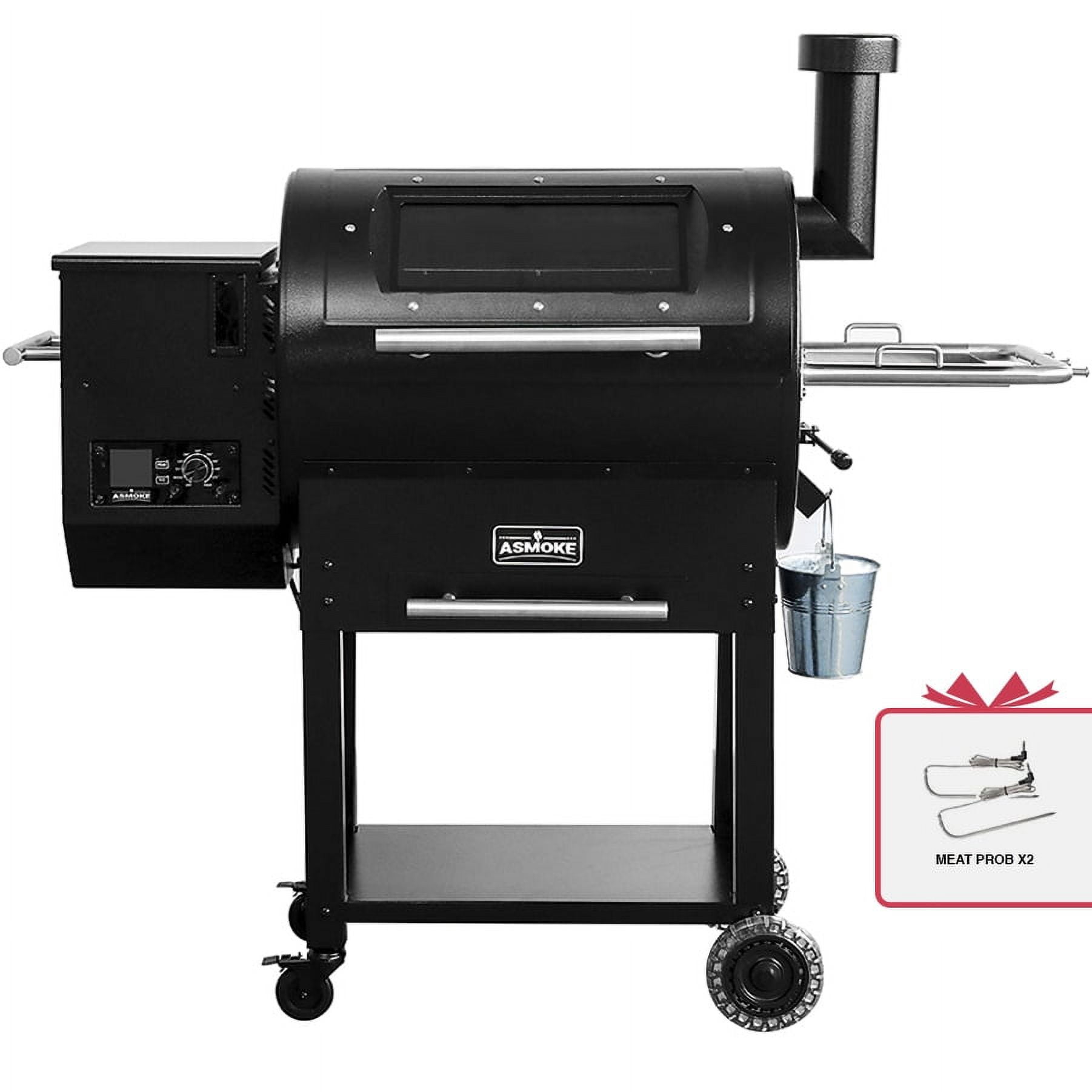 Black 54" Wood Pellet Grill with Skylights and Auto Temperature Control