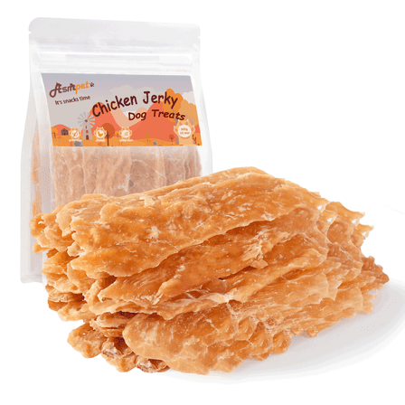 ASMPET Chicken Jerky Dog Treats, Natural High Protein Chicken Tender Snacks for All Dogs, 10.6oz