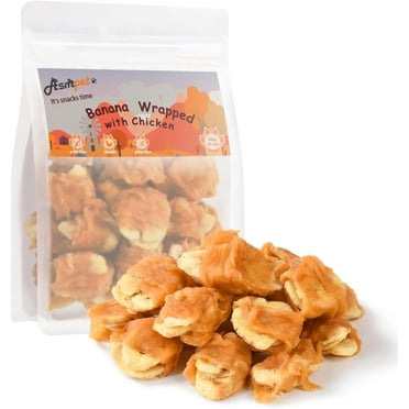 ASMPET Chicken Jerky and Banana Dog Treats, Rawhide Free Snacks, Grain Free Treats for Small Medium Large Dogs, 11oz