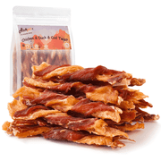 ASMPET Natural Dog Treats – Chicken, Cod & Duck Twists, 28 Pieces (10.5 oz) – High Protein, Grain-Free, Dental Health Support