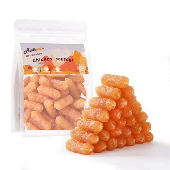ASMPET Chicken Sausage Dog Treats, Natural Chicken Jerky Soft Chewy Training Snacks, 11oz
