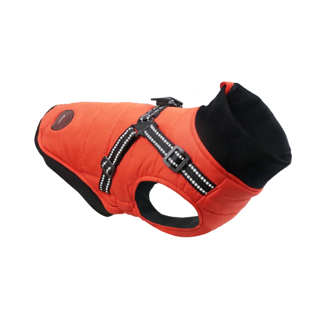 ASMPET Warm Dog Coat, Waterproof Puppy Winter Jacket, Small Dog Cold Weather Coat with Harness