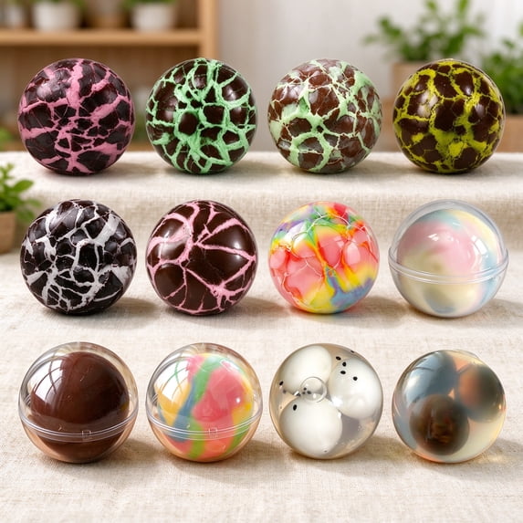 ASMR Crunchy Crackle Sound Fidget Squeeze Toy, Rainbow Wax Cracking Squishy Stress Ball, Anxiety & Stress Relief Sensory Toy