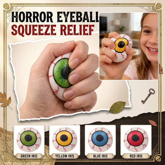 ASMR Fidget Eyeball Desk Pet (1 Pc, Random Color) - Spooky Halloween Squeeze Prop for Adults - Slow-Yielding Sensory Focus Aid