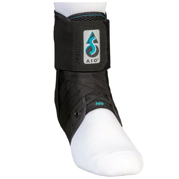 ASO Ankle Support Foot Brace, Lace Up, Fits 11 in. to 12 in. Ankle, Small, Black, 1 Ct