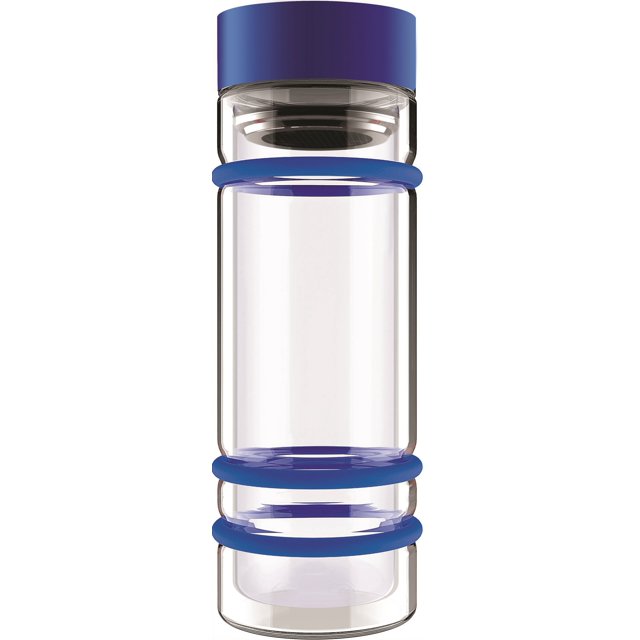 ASOBU Bumper Bottle Double Wall Glass Water Bottle with Tea Infuser and