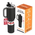 thumbnail image 1 of ASOBU DUPLEX 2-in-1 Travel Mug and Beer Can Holder Enjoy hot and cold drinks simultaneously -22 oz Hot Coffee or Tea Tumbler with Attached 12 oz Cold Can Holder for Beer or Soda, Black, 1 of 9