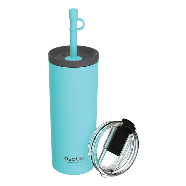 Turquoise 20-Oz Stainless Steel Insulated Travel Tumbler with Silicone Straw
