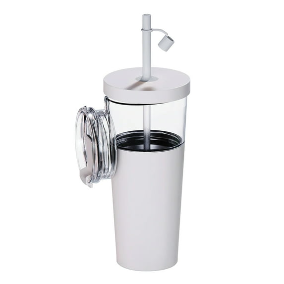 ASOBU Marina See-Through Triton Tumbler with Flexible Straw (White), ICT400W
