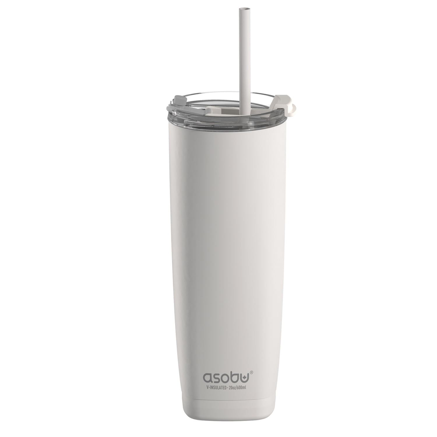 ASOBU NA-BF23W 20-Oz. Aqualina Double-Wall-Insulated Stainless Steel Tumbler (White), 843631169681