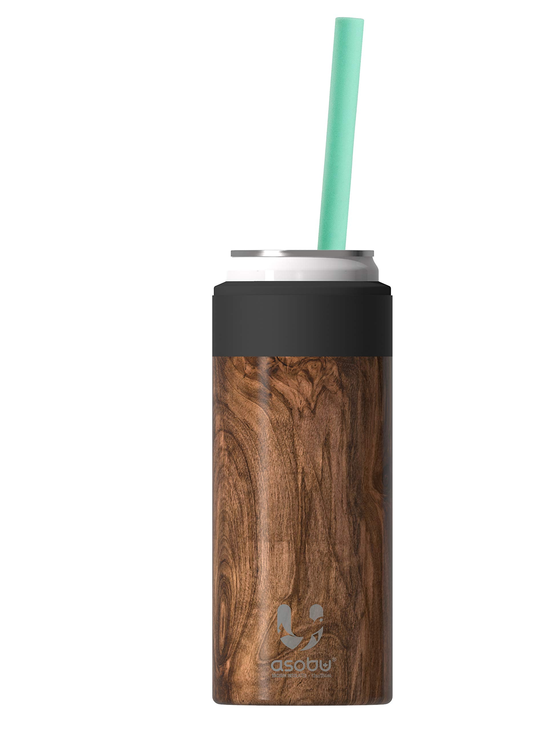 Wood Grain Slim Can Insulated Cooler Sleeve, 12-Oz Capacity
