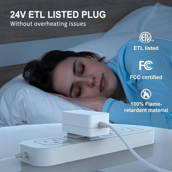 ASOKO Dimmable Under Cabinet Lighting - 6 Pcs 12 Inch Linkable Led Counter Light Bars, Warm White 2700K, DC24V 1320Lumens, 18W Shelf Lighting (ETL Plug)