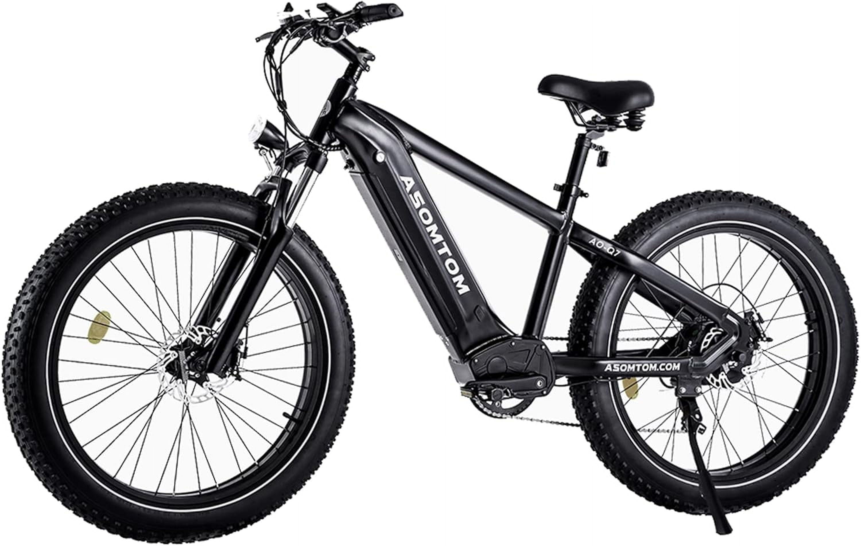 ASOMTOM ，26" x4.0 Fat Tire Electric Bike for Adults, 750W Motor 28+MPH, 48V 15Ah Removable Battery, Shimano 7-Speed, Suspension Fork, Cruise Control - Electric Mountain Bicycle